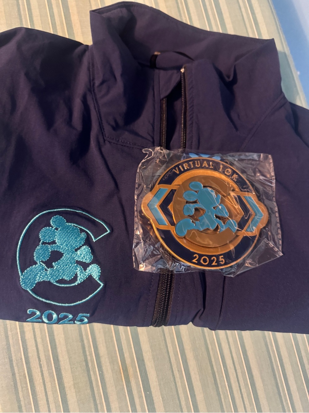Disney Navy Jacket with Aqua 2025 Embroidery